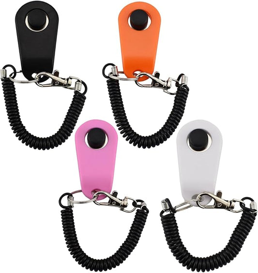 URBEST 4pcs Pet Training Clicker with Wrist Strap-Dog Training Clickers (Webbing)