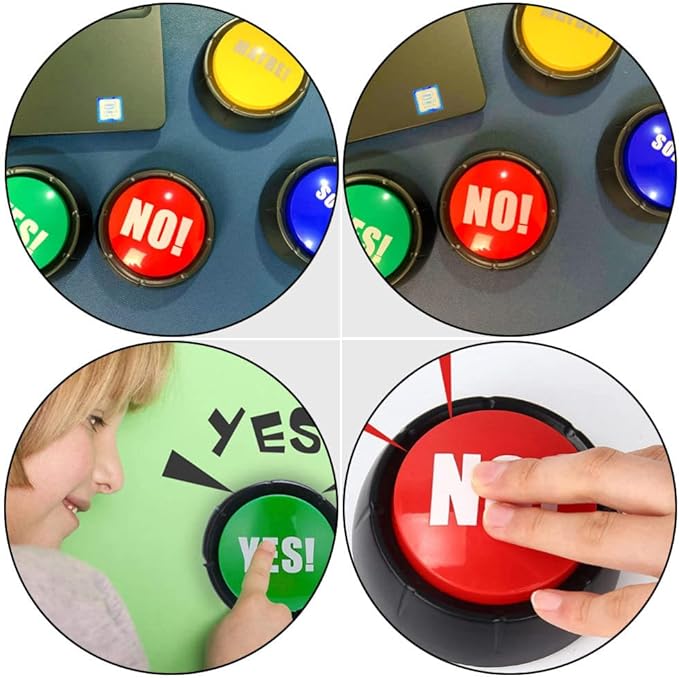 STOBOK Talking Buttons 2Pcs Yes Button and No Button with Sound, Dog Buttons for Communication Answer Buzzers Set Dog Talking Button Set Noise Button Toys Dog Talking Button Set