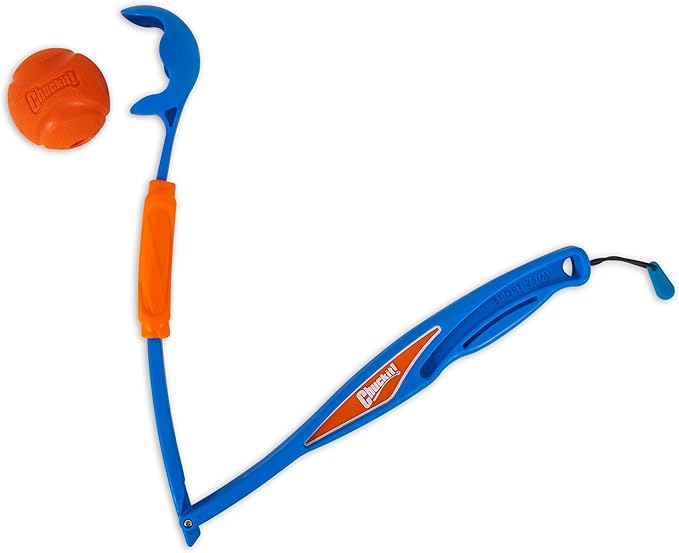 Chuckit! Fetch & Fold Mini 18M Dog Ball Launcher - 18" Long Handle Compatible with Medium 2.5" Ball (Included), for Medium Pets 20 to 60 lbs