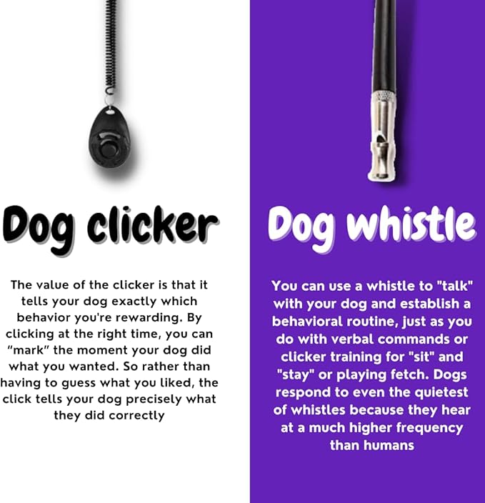 Dog Whistles, Custom Target Stick and Clicker Training Device for Dogs Pet Play Kit Agility Training Set Clicker