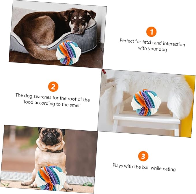 FRCOLOR 2pcs Dog Sniffing Ball Interactive Dog Toys for Boredom Feeding Small Balls Teething Toy Treat for s Pet Sniffing Snuffle for s Food Felt Cloth Chew Mat