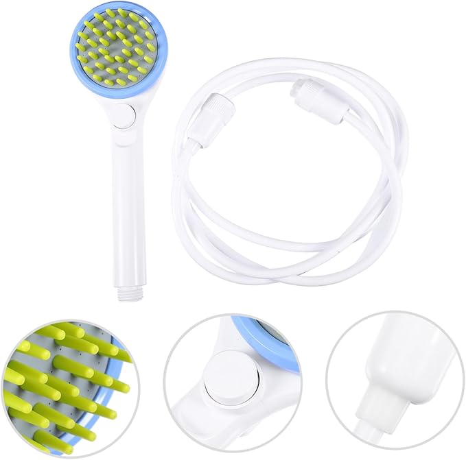 ibasenice Portable Dog Shower Sprayer with Hose Pet Bathing Massage Brush for Puppies Handheld Grooming Tool for Efficient Water and Shampoo Use Comfortable Pet Bathing Experience