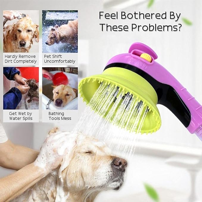 Pet Sprayer Pet Combing Massage Shower Sprayer Wash Grooming Bathing Massage Brush Handheld Shower for Dogs Cats Pet Supplies