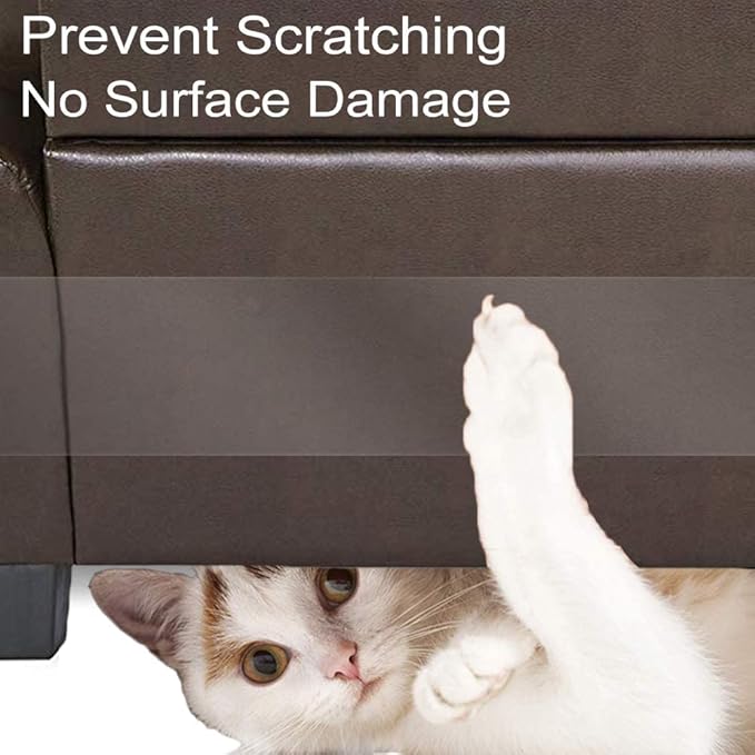 KEBE Door Scratch Protector, Clear Premium Furniture Guard, 118 x 8.4 Inch Cat Dog Scratch Shield Protector, Durable Anti-Scratch Vinyl Door Cover Protects Walls & Furniture
