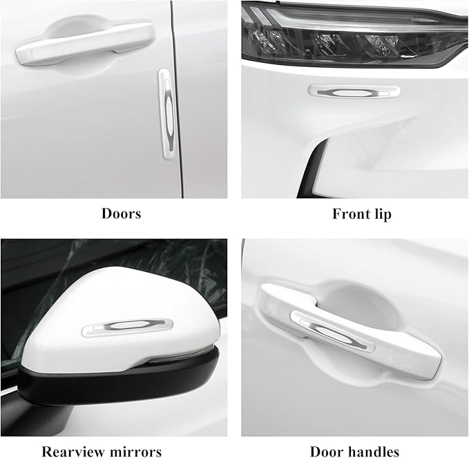 DXNQ 4 PCS Car Door Edge Guards, Anti-Scratch Door Edge Guards Trim Strip with Self Adhesive, Car Door Protector Bumper Guards for Most Cars Trucks SUVs, Exterior Car Accessories (White)