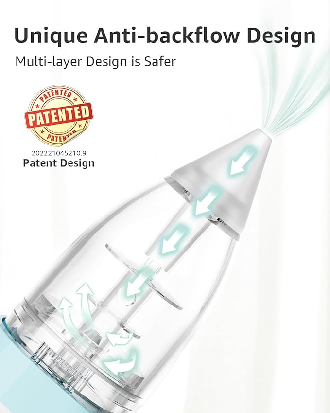 GROWNSY Nasal Aspirator for Baby with Protection Mode, Electric Nose Suction for Baby, Automatic Baby Nose Sucker with 3 Silicone Tips, Adjustable Suction Level, Music and Light Soothing Function