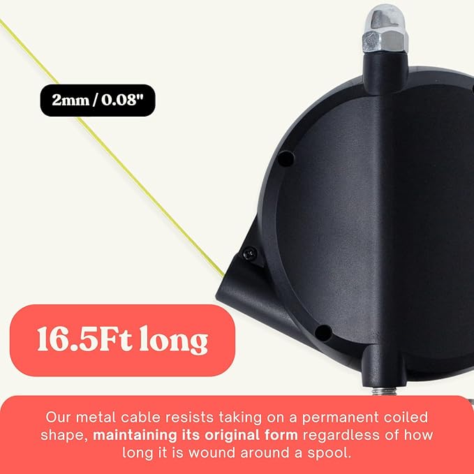 Heavy Duty Wall Mount Retractable Dog Tie out Cable for Small to Large Dogs-No Tangle Tie out Rope for Secure Yards/Garden-Heavy Duty Retractable Dog Leash-Ultimate Line for Outside Extends to 16.5 Ft