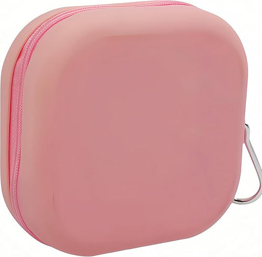 2-in-1 Collapsible Pet Bowl, Portable & Food-Grade for Dogs & Cats with Carabiner (Pink)