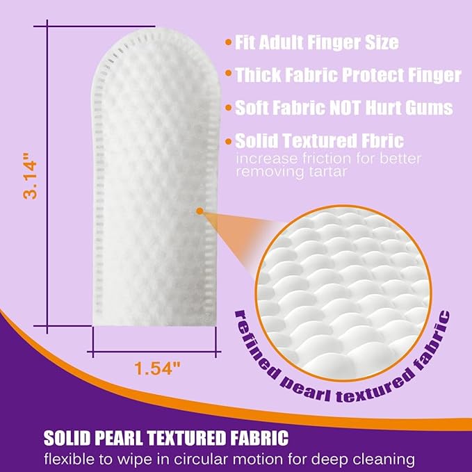 Teeth Cleaning Finger Wipes for Dogs & Cats, Soft Pet Dental Care Wipes, Disposable Pet Tooth Brushing Wipes, Gentle Cleaning & Gum Care Finger Pet Wipes (100 Wipes)