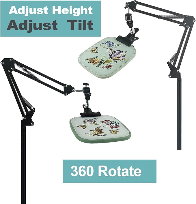 Embroidery Hoops Stand,Rotate Hand Embroidery Floor Stand Embroidery Hoop Holder Stand Can Move Freely Hand Embroidery Stands Floor Cross Stitch Hoop Stand Suitable for