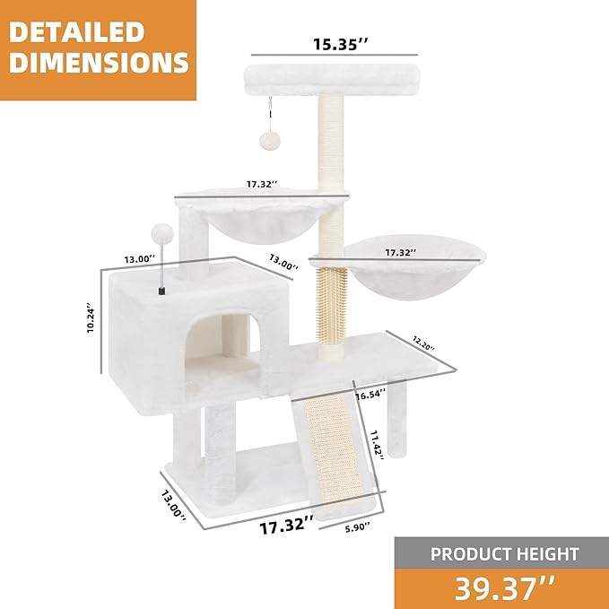 Roypet 32" Cat Tree 0111 (Beige, 39.4'')
