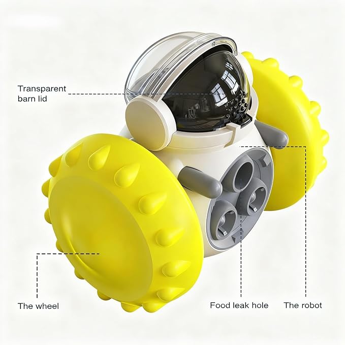 Interactive Dog Toys for Small, Medium, Large Dogs - Dog Enrichment Toys, Treat Dispenser for Slow Feeder, Mental Stimulation Toys to Keep Them Busy (Yellow)