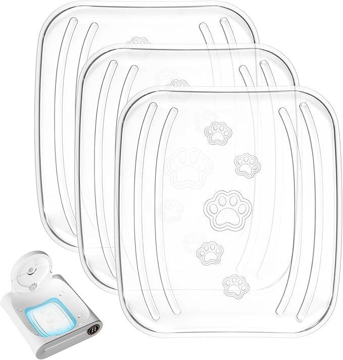 DuckSky (3 Pack) Plastic Base Tray Replacement Part for 65L+9L Self Cleaning Litter Box, Transparent, Cat Litter Collection Accessories [Only Compatible with Orders Purchased After December 23, 2025]