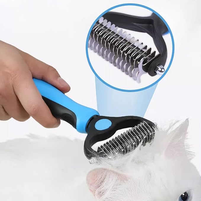 Dog Grooming Rakes, Deshedding Dog Brush, Undercoat Rake For Dogs, Fur Hair Knot Cutter Rake Brush For Shedding Grooming Tool for Detangling and Dematting (S-pink)