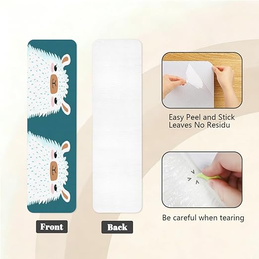 Animal Cute Cartoon Alpaca Stair Treads for Wooden Steps Indoor Washable Staircase Carpet 15PCS 30"x7.8" Stair Step Treads Non-Slip Staircase Covers Peel and Stick Safety Mat for Kids Elders Pets