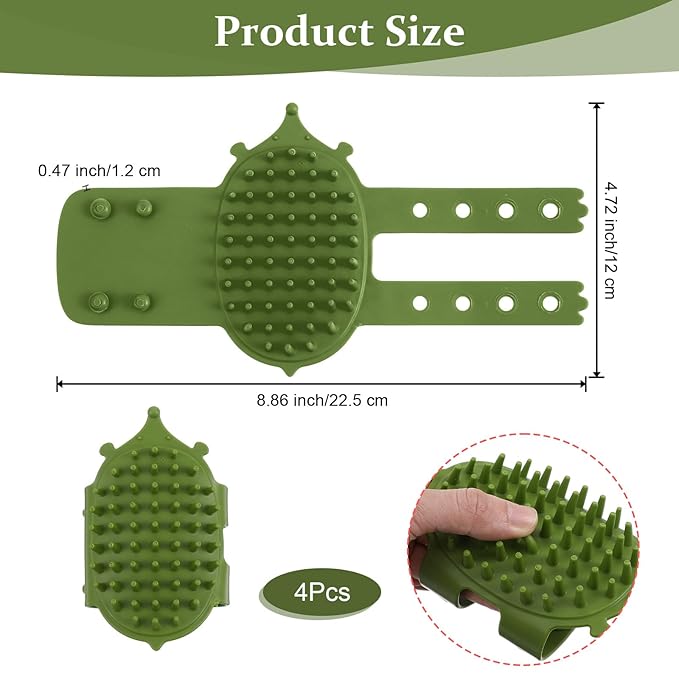 4pcs Cat Face Scratcher, Adjustable Silicone Cat Self Groomer Corner Scratcher, Soft Cats Corner Brush, for Climbing Frames and Table Legs, Reduces Hair Loss, Scratching, Green, Yellow