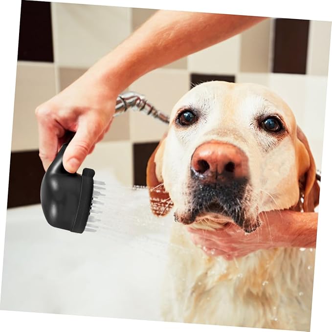 Pet Shower Sprayer Dog Bathing Tool with Massage Brush Flexible Cleaning Accessory for Easy Pet Grooming Skid Design Durable Hose
