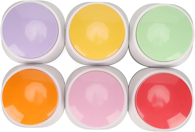 6 PCS Voice Recording Button, Dog Buttons, Communicati Recordable Dog Talking Buttons Set, Dog Buttons for Communication, Pet Command Buttons for Training Cats Dogs