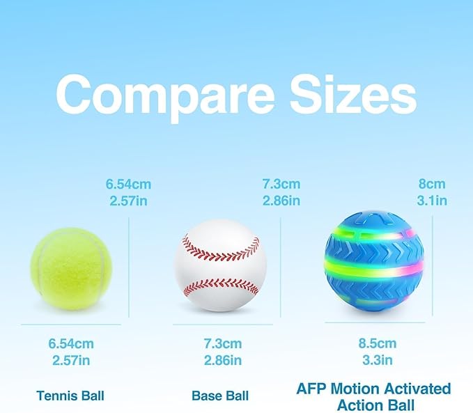 ALL FOR PAWS Interactive LED Dog Ball for Boredom Motion Activated Moving Dog Balls Toy Lights Up for Day/Night Play, Dog Enrichment Mental Stimulation Toys for Puppy, USB Rechargeable Dog Toys