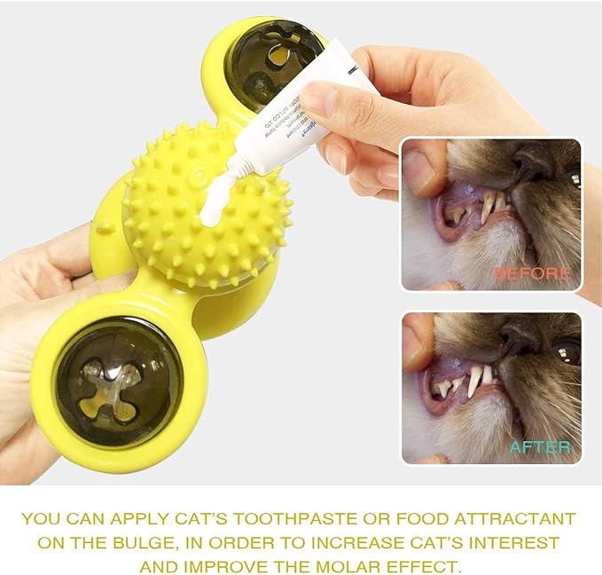 GBSYU Interactive Windmill Cat Toys with Catnip : Cat Toys for Indoor Cats Funny Kitten Toys with LED Light Ball Suction Cup‖Cat Nip Toy for Cat chew Exercise