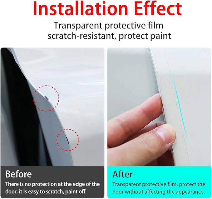 Storystore Universal Car Door Edge Guard, 2.7In x 33Ft Door Sill Protector, Automotive Anti-Collision Strip for Car Door Edge/Front and Rear Bumper/Door Sill Protector, Transparent