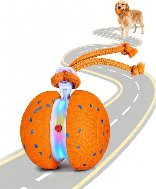 osou Interactive Dog Toy, Random Path Rolling Dog Ball with Rope, 2 Speed Modes, Motion-Activated, Pet-Safe ETPU Shell, Automatic Moving Toy for Small Medium Large Dogs and Most Dog Personalities