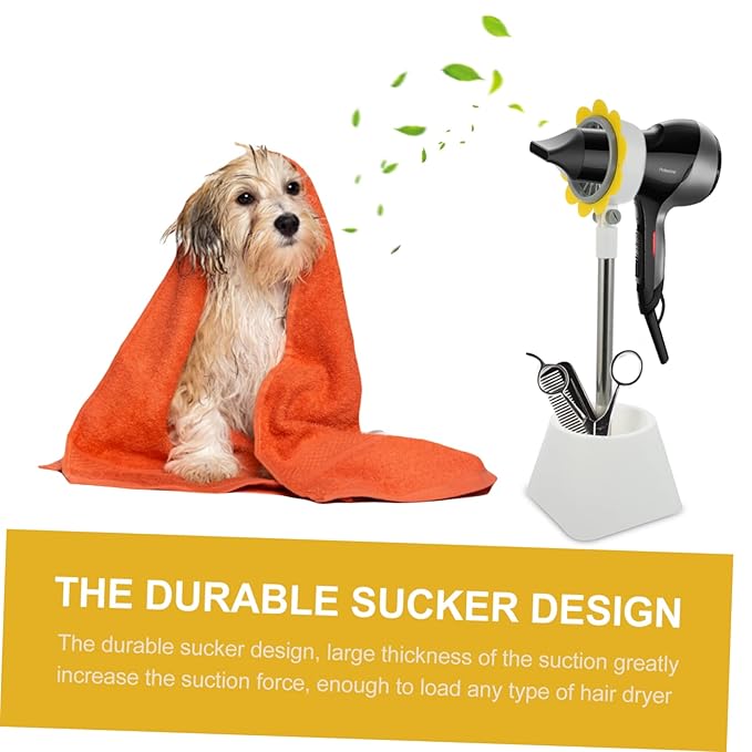 Pet Hair Dryer Holder Hair Dryer Rack Floor-standing Bracket Easy to Install Suction Cup Random Color