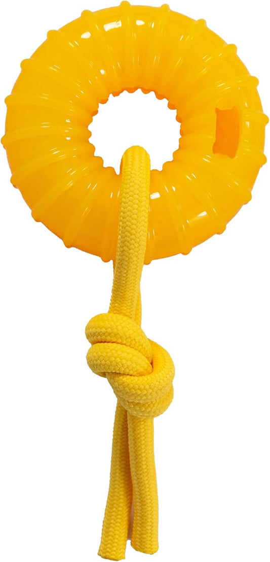 Outward Hound Gummiez Peach Ring 2-in-1 Dental Dog Chew Toy and Treat Stuffer Game, Peach Scent