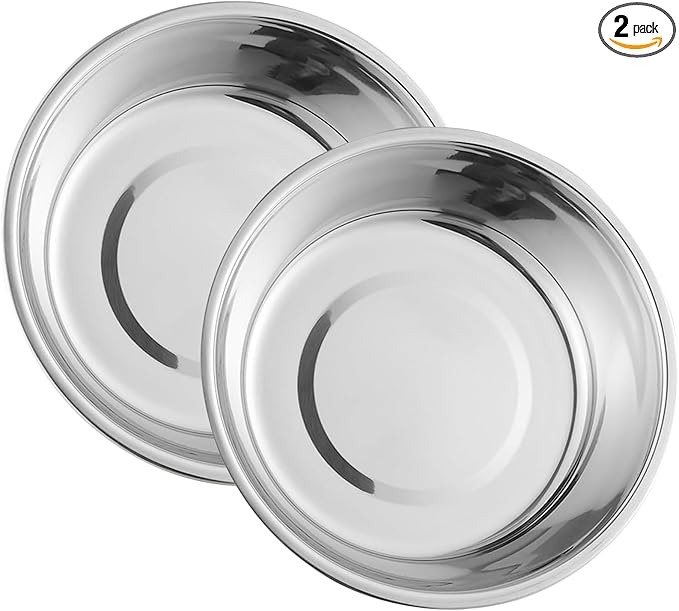 Stainless Steel Raised Cat Food Bowl for 2 Bowls, 5.5-Inch Replaceable Cat Bowl, Pack of 2 （Not fit 4.7 inch 3 Bowls）