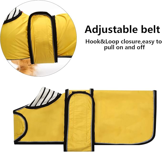 Dachshund Raincoat Corgi Raincoat Dogs Waterproof fit for Dachshunds Weiner Long Back Breeds with Reflective Stripe Great Coverage in Autumn Winter - Yellow - XL