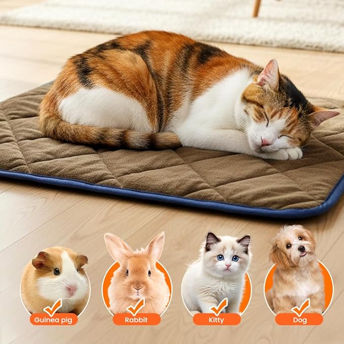 Self Heating Pad for Dog & Cat, 2026 New Self Warming Pet Bed Dog Heating Pad, Non-Slip & Washable, Non Electric Pet Warming Pad Sleeping Mat for Small Medium Large Dogs (Gray, S: 15.7"x19.7")