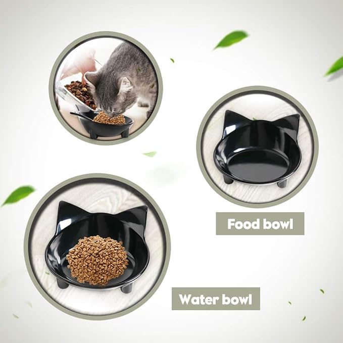 Pets Dog Cat Food Bowl – Non-Slip Wide, Shallow Pet Dish for Whisker Fatigue Relief, Safe for Puppies & Rabbits