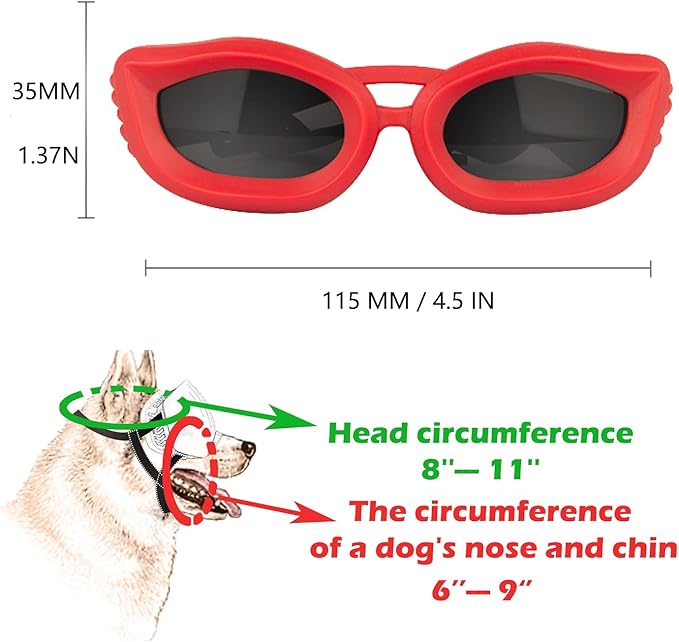 Dog Goggles Small Breed, UV/Wind/Dust/Fog Protection Pet Sunglasses with Adjustable Strap,Outdoor Dog Sunglasses for Small Dogs,Easy Wear