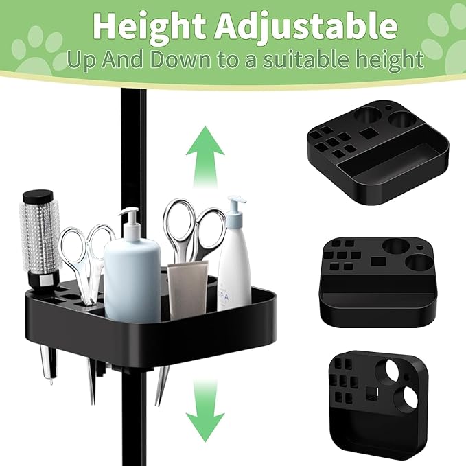 47"Professional Dog Pet Grooming Table Adjustable Heavy Duty Portable w/Arm & Noose & Mesh Tray (46", Black)
