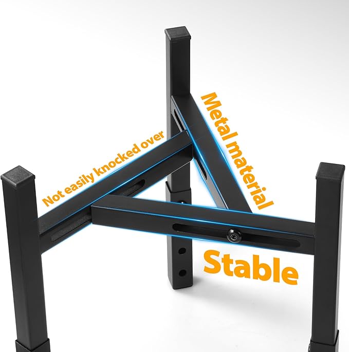 Dog Bowls Elevated, Adjustable Raised Dog Bowl Stand, Metal Elevated Dog Feeding Station for Medium & Large Dogs, Black (Without Bowls)