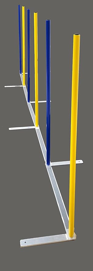 ActiveDogs Agility Above Ground Weave Poles - Outdoor Dog Obstacle Agility Training Exercise Equipment (Competition Weave Pole System - 6 Pole)