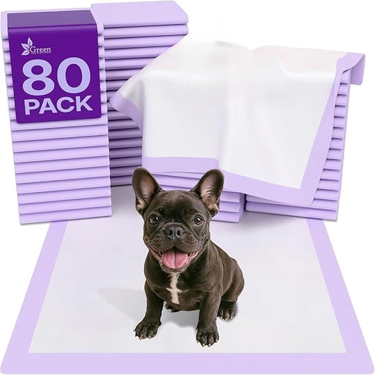GREEN LIFESTYLE Pee Pads - Super Absorbent & Leak-Proof Pee Pads for Dogs - Puppy Pads - Waterproof Dog Pads, Dog Training Pads for Cats, Rabbits (Pack of 80 - 22x22)