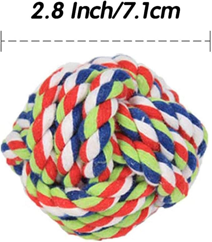 Dog Rope Ball 2Pack - Medium Breeds Knot Ball Rope Toys for Puppies to Medium Dogs, Teething Chewing, Tug and Boredom Relief