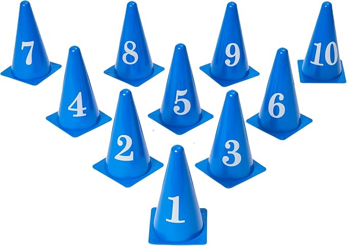 Better Sporting Dogs Pack of 10 Durable Numbered Cones for Dog Agility and Sport Training | Build Out Your Dog Agility Course with Cones