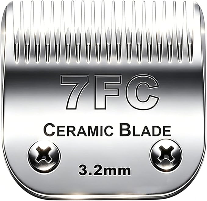 7FC Blades Dog Grooming Clipper Compatible with Andis Pet/Oster A5/Wahl KM Series, Ceramic & Stainless Steel Blade