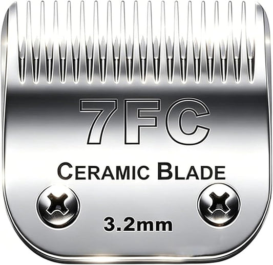 7FC Blades Dog Grooming Clipper Compatible with Andis Pet/Oster A5/Wahl KM Series, Ceramic & Stainless Steel Blade