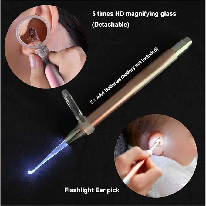 QISXROVY Ear Wax Removal Tool, Ear Cleaning Kit, Safe Ear Irrigation Flushing System for Adults & Kids, Large (50pcs accs), White