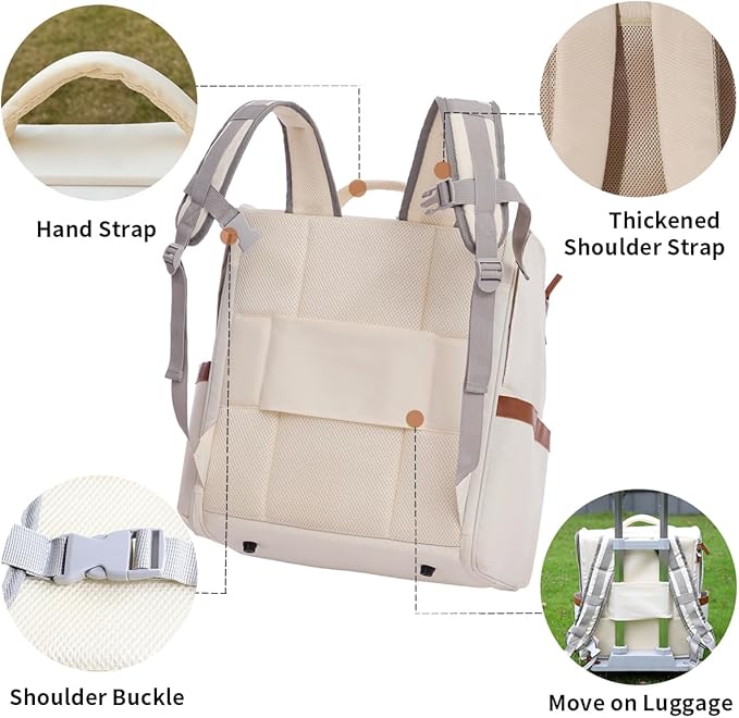 Large Cat Carrier Backpack, Shaded Small Dog Backpack with Breathable Mesh, Soft Side Safety Pet Backpack for Hiking, Travel, Outdoor, White