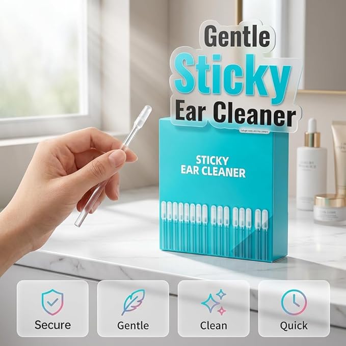 Sticky Ear Cleaning Stick, 2026 New Sticky Ear Cleaner Picks, Ear Wax Removal Tools for Adults, Washable Ear Pick Cleaning Stick, Reusable Earwax Adhesive Cleaning Tools for Ear Care (48pcs, Small)