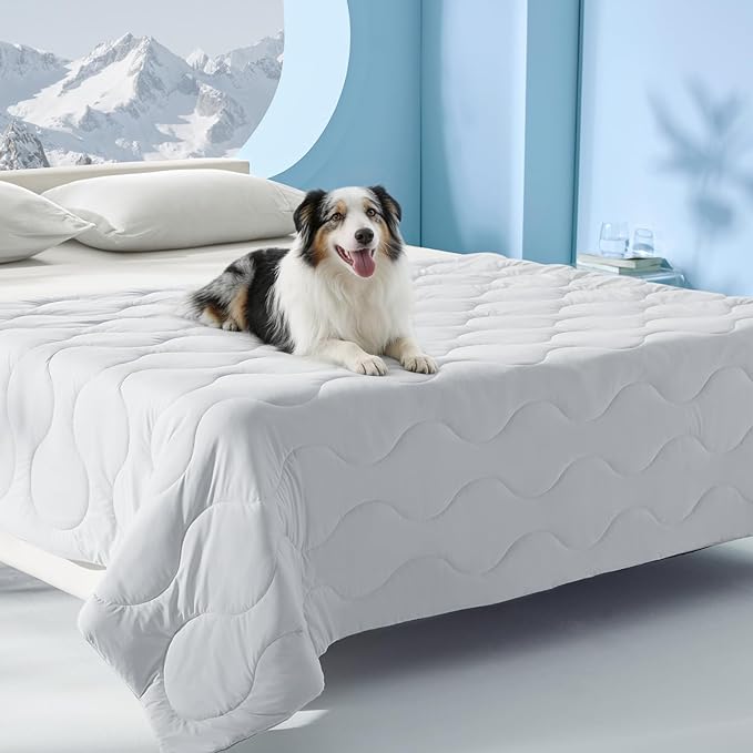 MIXJOY Cooling Blanket for Bed Breathable with Dual-Sided with Q-MAX>0.5, Lightweight Pet Cooling Throw Blanket Summer for Couch & Sleeping Bed, Washable Soft Cat Cold Mat Durable, Pearl Grey, 60x80