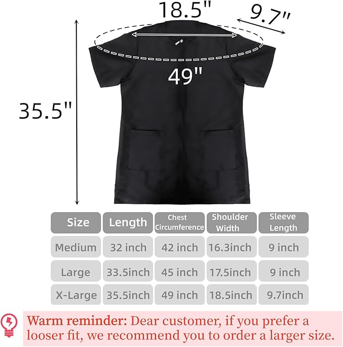 Pumtus Waterproof Pet Grooming Workwear, Short Sleeves Dog Groomer Smock, Anti Static Baber Uniform with Full Zipper & Pocket