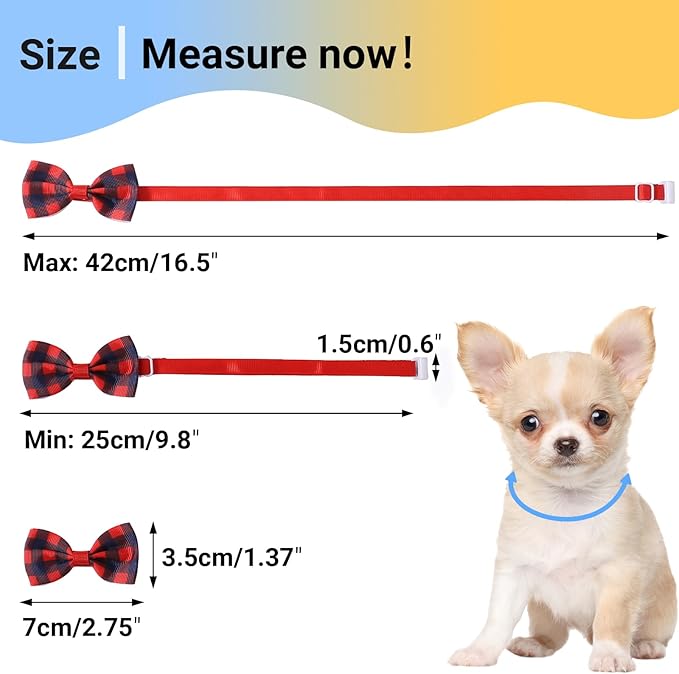 Segarty Small Dog Bow Tie, 40 Pack for Dogs, Adjustable Bowties for Large Puppy and Cats, Neck Bows Collar Bulk Assorted Grooming Accessories for Birthday Wedding Party Holiday Festival