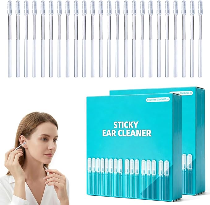 Sticky Ear Cleaning Stick, 2026 New Sticky Ear Cleaner Picks, Ear Wax Removal Tools for Adults, Washable Ear Pick Cleaning Stick, Reusable Earwax Adhesive Cleaning Tools for Ear Care (48pcs, Small)