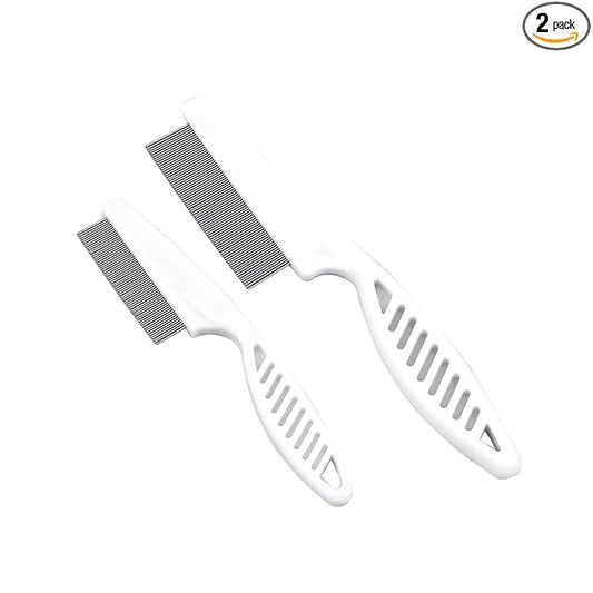 2 Pcs Pet Grooming Comb, Stainless Steel Dog Cat Grooming Combs with Stainless Steel Teeth, Pet Dematting Tools, for Small, Medium & Large Pets