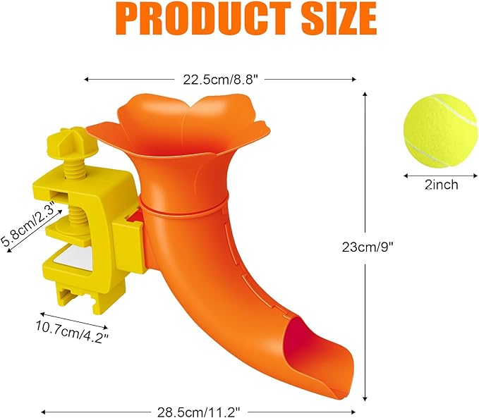 Floral Pet Ball Launcher for Small & Medium Dogs - Interactive Fetch Toy with 2.16" Adjustable Clamp, Mental Stimulation for Bored Dogs, Dishwasher Safe, Includes 2in Non-Slip Fetch Ball